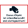 Hinweisschild Dieses Objekt ist videoüberwacht..., Folie, selbstklebend, 300x200mm Hinweisschild Dieses Objekt ist videoüberwacht..., Folie, selbstklebend, 300x200mm