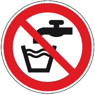 Verbotsschild Kein Trinkwasser, Folie, selbstklebend, Ø 50mm, 10/Bogen, ASR A1.3, DIN EN ISO 7010 P005-Beschreibung lesen