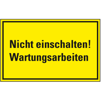 Warnschild Nicht einschalten! Wartungsarbeiten, Magnetfolie, 120x200mm-Beschreibung lesen