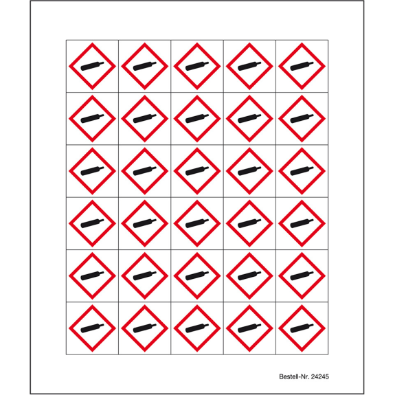 Minisymbol GHS 04 Unter Druck stehende Gase, Polyesterfolie, selbstklebend, 20x20mm, 30/Bogen Minisymbol GHS 04 Unter Druck stehende Gase, Polyesterfolie, selbstklebend, 20x20mm, 30/Bogen-Beschreibung lesen