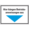 Hinweisschild Hier hängen Betriebsanweisungen aus, Pfeil blau, Kunststoff, 300x200mm Hinweisschild Hier hängen Betriebsanweisungen aus, Pfeil blau, Kunststoff, 300x200mm