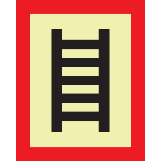 PERMALIGHT power langnachleuchtend Feuerwehrschild Stelle zum Anleitern, Aluminium, 200x250mm-Beschreibung lesen
