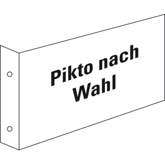Rettungs-Fahnenschild blanko, doppelseitig, zur Wandmontage, Kunststoff, 300x150mm-Beschreibung lesen