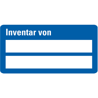 Inventaretiketten Inventar von,blau,Folie,Klappkaschierung,25x40mm,500/Rolle-Beschreibung lesen