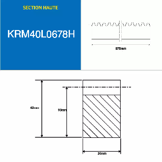 Cremagliere Sezione alta 678 mm Modulo : 4-Leggi tutto