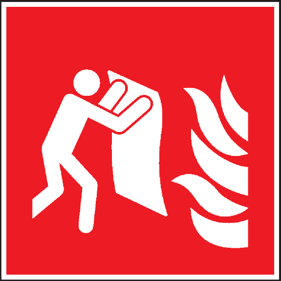 Brandschutzschild Feuerlöschdecke, Folie, selbstklebend, 200x200mm, DIN EN ISO 7010-Leggi tutto