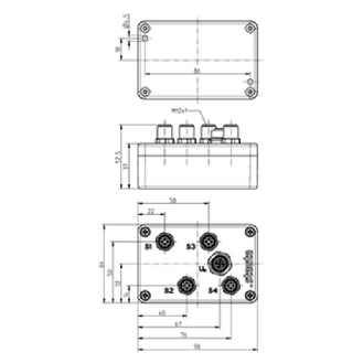 Emetteur 4-voies à alim externe, 5 connecteurs, transmission radio - 1362723 | RF I/O SW868-4E-Vcc-ext-Lire la description