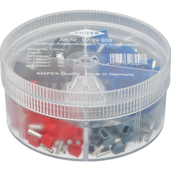 Boîte d'assortiments  200 pièces 2 x 0,75 - 2 x 2,5 mm²  boîte en plastique 1,00 PCE-Lire la description