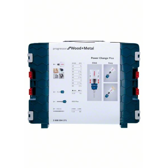 Bosch Coffret lectricien 11 pices, 1 scie cloche Progressor pour bois et mtal-Lire la description