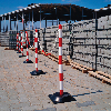 Kettenständer-Set Mobil Medi, 6-tlg., fluor.rot/weiß, Kunststoff, Höhe 900mm