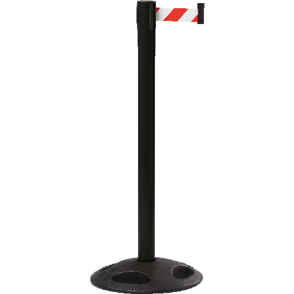 RS-GUIDESYSTEMS Gurtpfosten Outdoor, schwarz, Kunststoff, Ø 65mm, Gurt r/w, 50mm, 4m-Beschreibung lesen