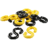 S-Haken, gelb, schwarz, Kunststoff, Ø 8mm, 10/VE (je Farbe 5 Stück) S-Haken, gelb, schwarz, Kunststoff, Ø 8mm, 10/VE (je Farbe 5 Stück)