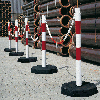 Kettenständer Robust, mit Fußplatte/Pfosten, rot/weiß, ca.1000mm