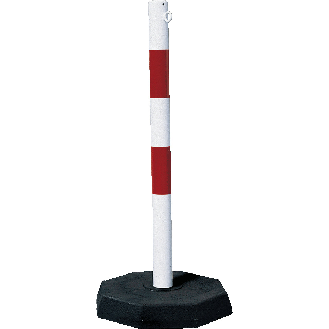 Kettenständer Robust, mit Fußplatte/Pfosten, rot/weiß, ca.1000mm-Beschreibung lesen