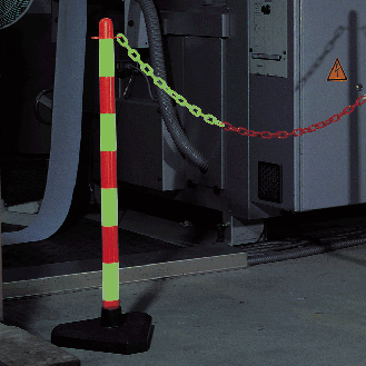 Einzelkettenständer Intern Medi, fluoreszierend rot/weiß, Kunststoff, 900mm-Beschreibung lesen