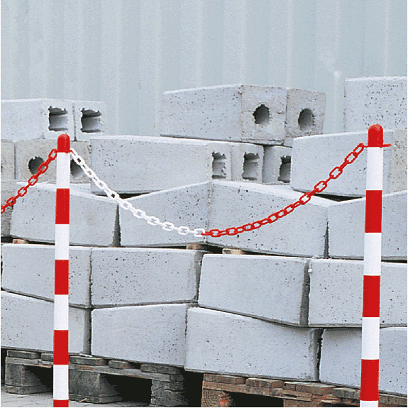 Gütekette, rot/weiß, Nylon, Ø 8mm, Meterware, Länge maximal 25m-Beschreibung lesen