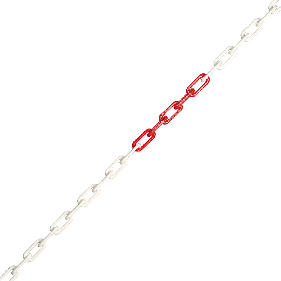 Gütekette, rot/weiß, Nylon, Ø 8mm, Meterware, Länge maximal 25m-Beschreibung lesen