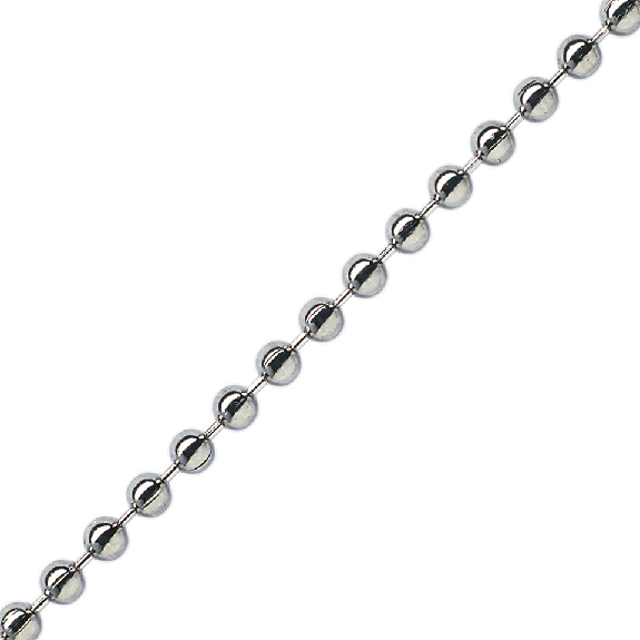 Kugelkette, formschön für individuelle Zwecke, Messing, vernickelt, Ø 3,2mm-Lire la description