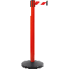 Gurtpfosten, rot, Stahl, Gurt rot/weiß schraffiert, 50mm, 4m, 11kg