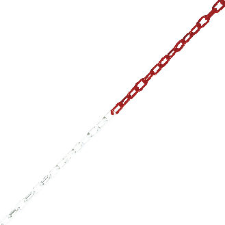 Absperrkette, rot/weiß, Kunststoff, Ø 6mm, Bundlänge max. 10m-Beschreibung lesen