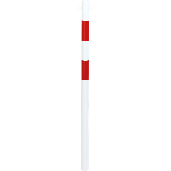 Absperrpfosten Bern, 2 Kettenösen, z.Einbetonieren, rot/reflektierend-weiß, Ø 60mm, 1400mm-Beschreibung lesen
