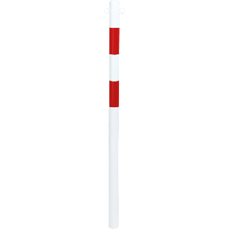 Absperrpfosten Bern, 2 Kettenösen, z.Einbetonieren, rot/reflektierend-weiß, Ø 60mm, 1400mm-Beschreibung lesen