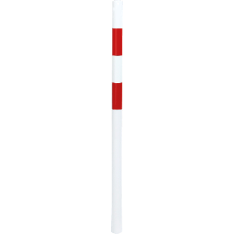 Absperrpfosten Bern, ohne Kettenöse, herausnehmbar, rot/reflektierend-weiß, Ø 60mm, 1400mm-Beschreibung lesen