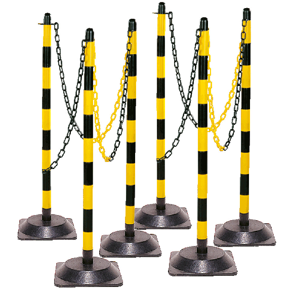 Kettenständer-Set Mobil Medi,6-tlg.,mit Fuß,gelb/schwarz,Kunststoff,H 900mm Kettenständer-Set Mobil Medi,6-tlg.,mit Fuß,gelb/schwarz,Kunststoff,H 900mm-Beschreibung lesen