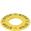 Plaque jaune pour arrêt d'urgence, Ø60mm, "STOP" - VE TF32A5109 Plaque jaune pour arrêt d'urgence, Ø60mm, "STOP" - VE TF32A5109