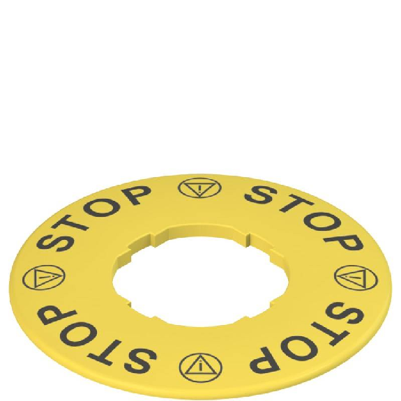 Plaque jaune pour arrêt d'urgence, Ø60mm, "STOP" - VE TF32A5109 Plaque jaune pour arrêt d'urgence, Ø60mm, "STOP" - VE TF32A5109-Lire la description