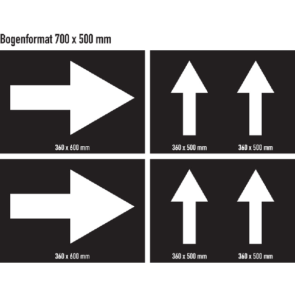 Schablonensatz 5, für Farbmarkierungen, Kunststoff, Schrifthöhe 360mm, 4/VE-Beschreibung lesen