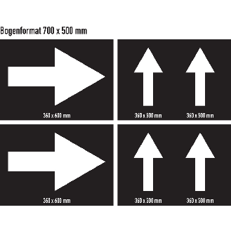 Schablonensatz 5, für Farbmarkierungen, Kunststoff, Schrifthöhe 360mm, 4/VE-Beschreibung lesen
