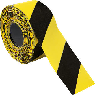 Absperrband Super, gelb/schwarz schraffiert, Polyethylen, 80mm, 500m/Rolle, ASR A1.3-Beschreibung lesen