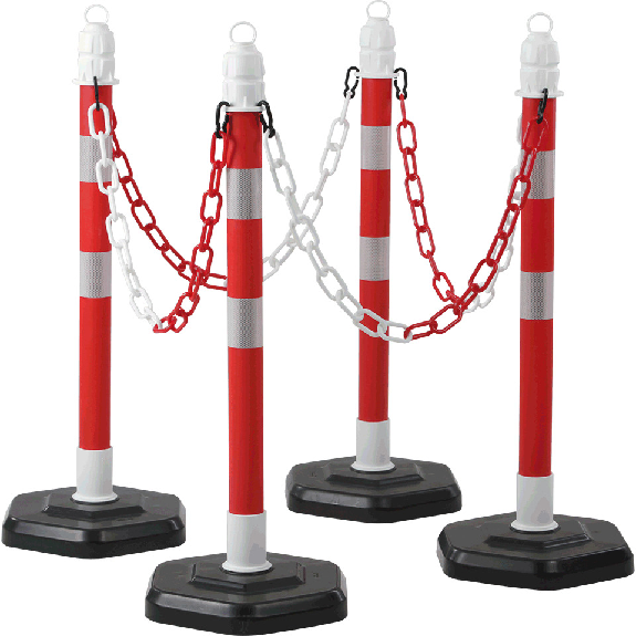 Kettenständer-Set MultiMAX, 5tlg., mit Standfuß, Polypropylen, H 1000mm-Beschreibung lesen