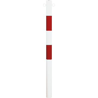 Einschlagpfosten, mit Einschlagspitze, rot/weiß, Stahlrohr, feuerverzinkt, 1000mm-Beschreibung lesen
