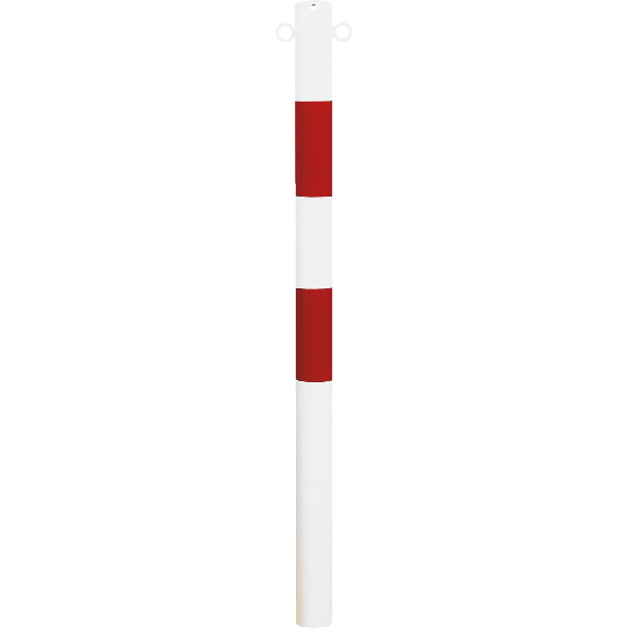 Einschlagpfosten, mit Einschlagspitze, rot/weiß, Stahlrohr, feuerverzinkt, 1000mm Einschlagpfosten, mit Einschlagspitze, rot/weiß, Stahlrohr, feuerverzinkt, 1000mm-Beschreibung lesen