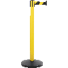Gurtpfosten, gelb, Stahl, Gurt gelb/schwarz schraffiert, 50mm, 4m, 11kg
