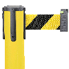 Gurtpfosten, gelb, Stahl, Gurt gelb/schwarz schraffiert, 50mm, 4m, 11kg