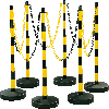Kettenständer-Set Universal Medi,6-tlg.,m.Fuß,gelb/schwarz,Kunststoff,900mm