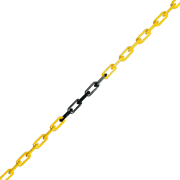 Gütekette, weder strom-noch wärmeleitend, gelb/schwarz, Nylon, Ø 6mm, Meterware, Einzellänge max. 50 m-Beschreibung lesen