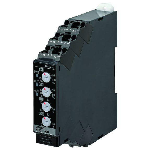Relais contrôle 17.5mm monophasé  0,1 à 8 A ac/dc,1x SPDT, 100-240Vac - K8DT-AS2CA-Leggi tutto