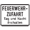 Hinweisschild Feuerwehrzufahrt Tag/Nacht freihalten, Aluminium RA0, reflektierend, 600x450mm, DIN 67520