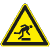 Warnschild Warnung vor Hindernissen am Boden, Folie, selbstklebend, SL 200mm, ASR A1.3, DIN EN ISO 7010 W007