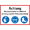 Hinweisschild Wartungsarbeiten an Batterien..., Folie, selbstklebend, 200x300mm