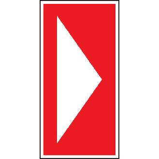 Richtungsangabe gerade, DIN/TR 4844-4, rot, Kunststoff, 75x150mm-Beschreibung lesen