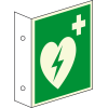 PERMALIGHT power langnachleuchtend Fahnenschild Automatisierter externer Defibrillator (AED), DS, Kunststoff, 200x200mm PERMALIGHT power langnachleuchtend Fahnenschild Automatisierter externer Defibrillator (AED), DS, Kunststoff, 200x200mm