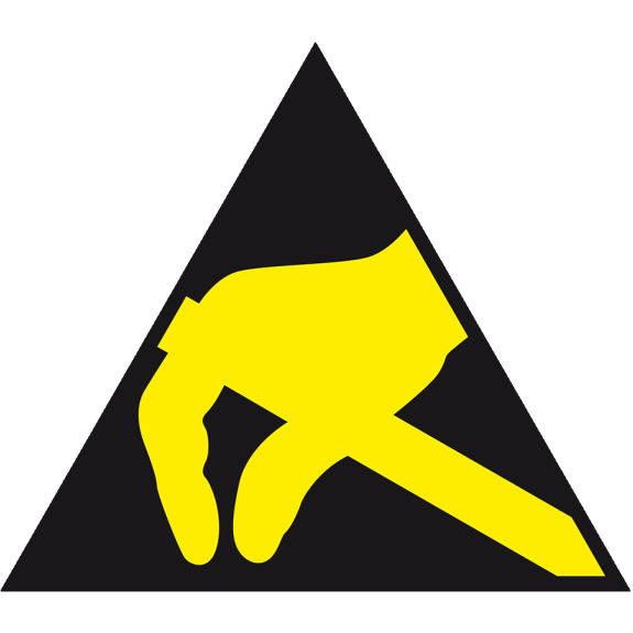ESD-Warnschild elektrostatisch gefährdet, Folie, selbstkl. SL 50 mm, 500/RO ESD-Warnschild elektrostatisch gefährdet, Folie, selbstkl. SL 50 mm, 500/RO-Beschreibung lesen