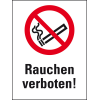 Aufkleber für Warnaufsteller Rauchen verboten!, ISO, Folie, 400x300mm