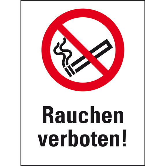 Aufkleber für Warnaufsteller Rauchen verboten!, ISO, Folie, 400x300mm-Beschreibung lesen