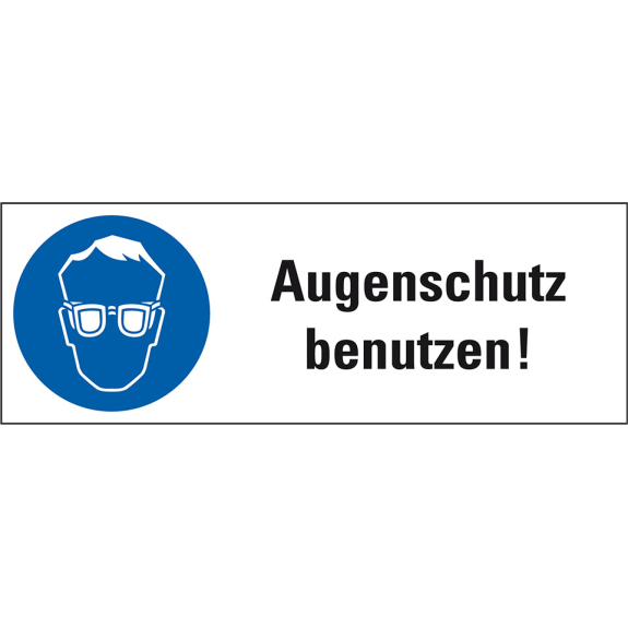 Gebots-Kombischild Augenschutz benutzen, praxisbewährt, Kunststoff, 210x74mm Gebots-Kombischild Augenschutz benutzen, praxisbewährt, Kunststoff, 210x74mm-Beschreibung lesen